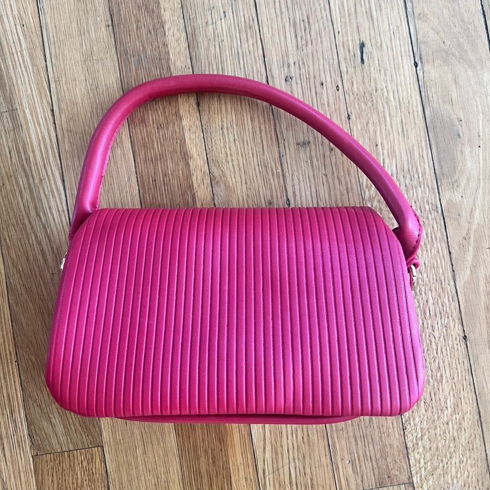Small red pleather shoulder purse